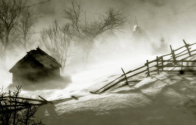 无人,横图,阶调图片,室外,白天,旅游,度假,美景,雪,暴风雨,罗马尼亚,栅栏,景观,篱笆,田地,乡村,冬天,下雪,天气,娱乐,自然,享受,休闲,景色,放松,摄影,自然风光,布拉索夫,糠,单色图片,小屋