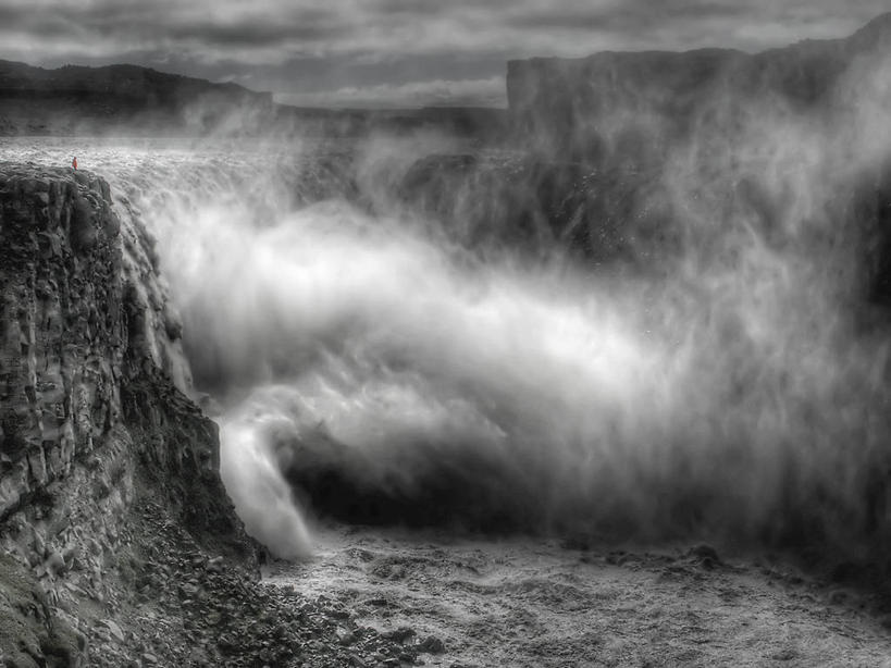 无人,横图,室外,瀑布,欧洲,冰岛,喷,飞溅,悬崖,宏伟,风景,自然,黄昏,摄影,环境,岩层,北欧,冰岛共和国,黛提瀑布,岩石