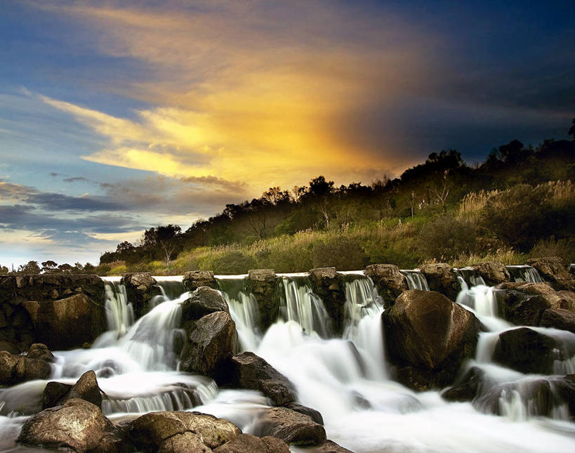 无人,横图,室外,美景,瀑布,澳大利亚,景观,流水,树,风景,小溪,自然,黄昏,景色,摄影,宁静,环境,自然风光,澳大拉西亚,维多利亚州,岩石,季隆