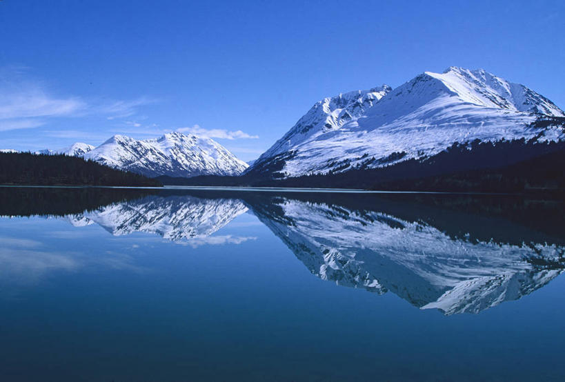 无人,横图,室外,湖,美景,山,雪,雪山,美国,对称,反射,景观,山顶,黎明,风景,天空,自然,景色,摄影,宁静,环境,北美,北美洲,自然风光,美洲,阿拉斯加,阿拉斯加州,北亚美利加洲,亚美利加洲,最后的边疆,午夜阳光之地,基奈半岛,苏华德,美利坚合众国