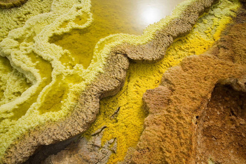 无人,横图,俯视,室外,白天,采矿业,梯田,火山,沙漠,埃塞俄比亚,反射,田地,自然,工业,摄影,环境,矿产,矿物,盐矿,东非,高角度拍摄,旅行