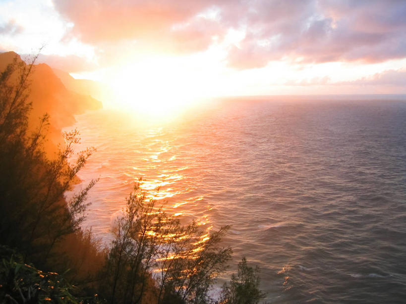 无人,横图,室外,海洋,美景,水,日光,美国,反射,海岸线,景观,云,风景,天空,自然,黄昏,波浪,景色,摄影,宁静,自然风光,考艾岛,夏威夷群岛,比格岛,太平洋岛屿,海滩,旅行