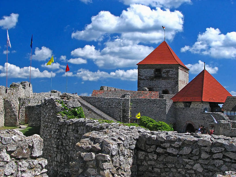 无人,横图,室外,白天,建筑,旗帜,符号,云,围墙,历史,石墙,天空,摄影,要塞,匈牙利共和国,旅行