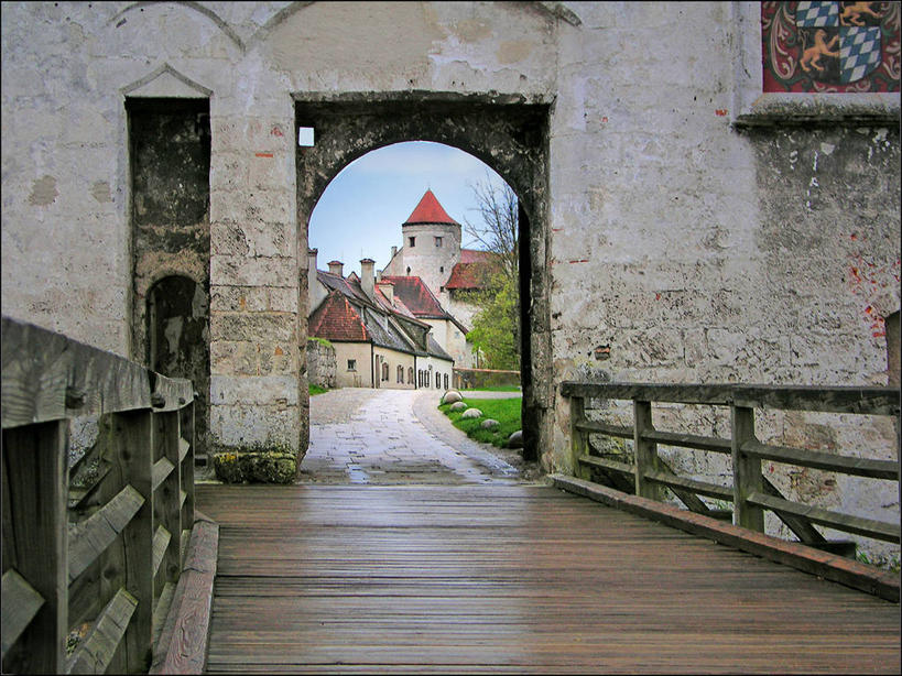 无人,横图,室外,白天,建筑,德国,城堡,桥,摄影,人行桥,中欧,巴伐利亚,旅行