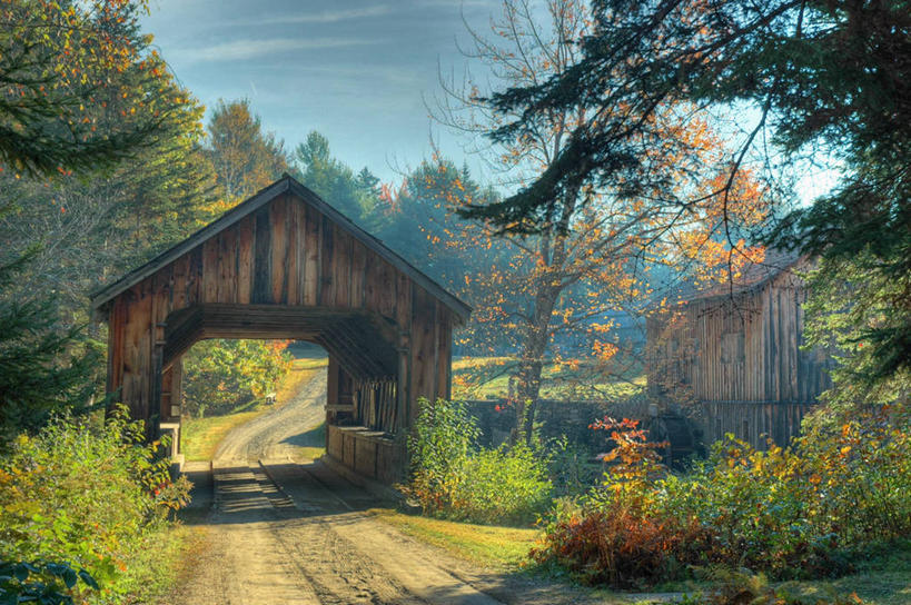 无人,横图,室外,白天,美景,建筑,美国,阴影,木制,景观,云,桥,痕迹,树,风景,天空,自然,景色,摄影,宁静,环境,自然风光,缅因州,廊桥,蒙特利半岛,新英格兰,旅行,轮胎印