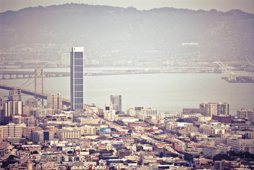 无人,横图,俯视,室外,白天,水,城市,建筑,摩天大楼,美国,桥,海湾,联系,地标建筑,办公大楼,摄影,北美,北美洲,加利福尼亚,美洲,旧金山,海湾大桥,北亚美利加洲,亚美利加洲,高角度拍摄,旅行,美利坚合众国