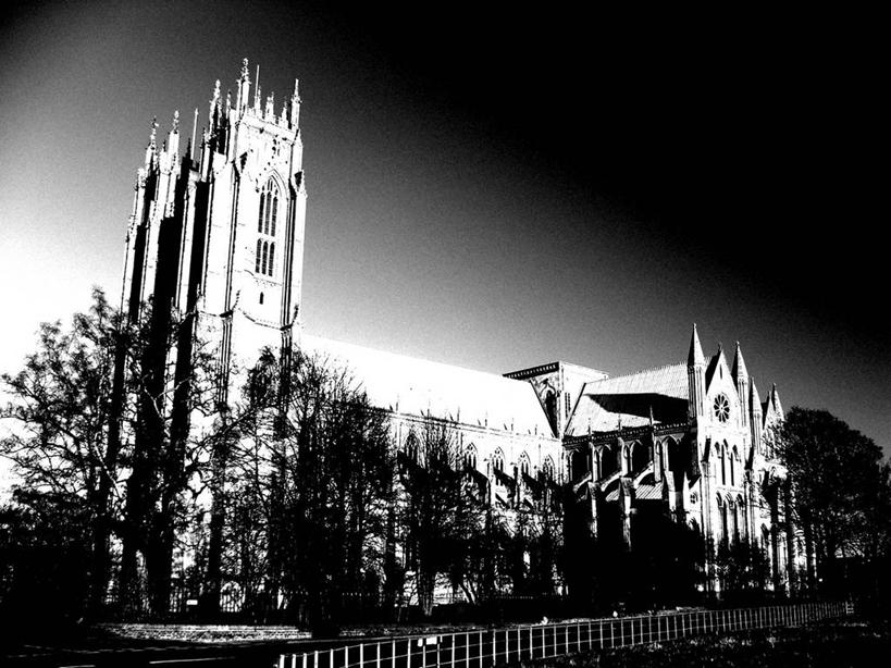 无人,横图,黑白,室外,建筑,英国,历史,树,天空,黄昏,地标建筑,摄影,宗教,基督教,宗教建筑,北欧,英国文化,哥特式风格,约克大教堂,灵性,旅行,大教堂,贝弗利