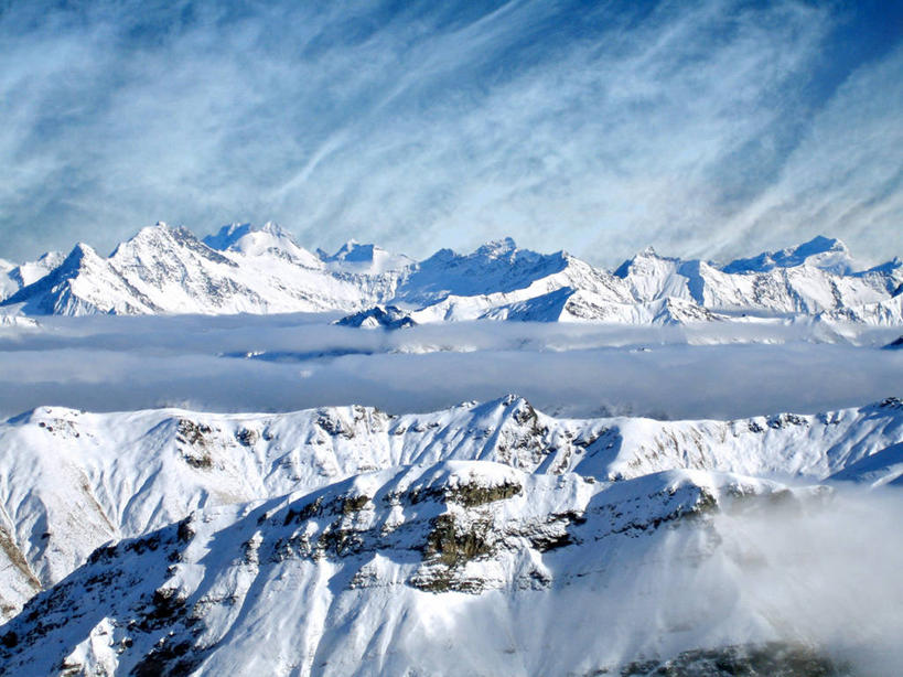 无人,横图,室外,白天,山脉,雪,雪山,新西兰,风景,摄影,澳大拉西亚,自然地理,彩图