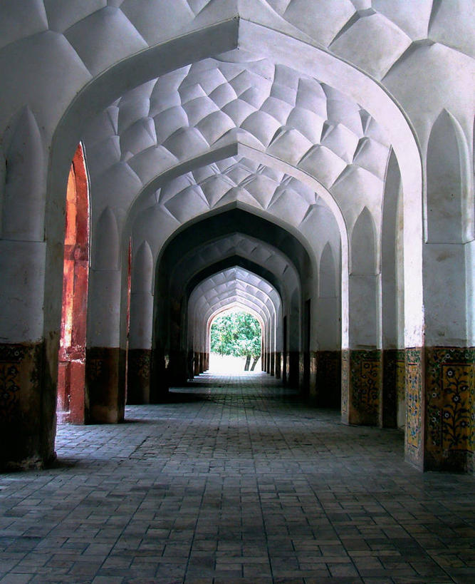 无人,竖图,室内,白天,消失点,建筑,巴基斯坦,柱子,拱门,走廊,摄影,印度次大陆,拉合尔,彩图