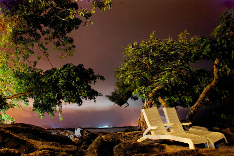 无人,横图,室外,闪电,马来西亚,发光,乌云,天气,黄昏,摄影,宁静,印度支那,浮罗交怡岛,吉打州,海滩,休闲椅,彩图