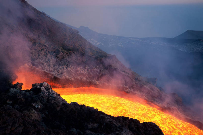 无人,横图,俯视,室外,意大利,蒸汽,热,风景,黄昏,熔岩,摄影,西西里,南欧,爆发,埃特纳火山,卡塔尼亚,彩图,高角度拍摄