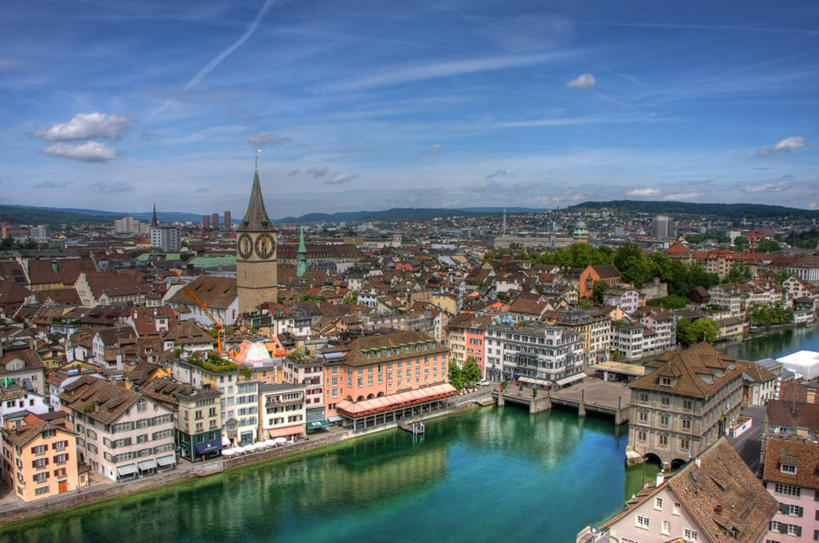 无人,横图,俯视,航拍,室外,白天,度假,美景,城市风光,城市,建筑,瑞士,欧洲,地平线,景观,古城,辽阔,地面,娱乐,享受,休闲,广阔,景色,放松,摄影,一望无际,鸟瞰,延伸,中欧,首府,天地相交,瑞士联邦,苏黎世,苏黎世州,利马特河,无边无际,一马平川,苏黎士,彩图,高角度拍摄