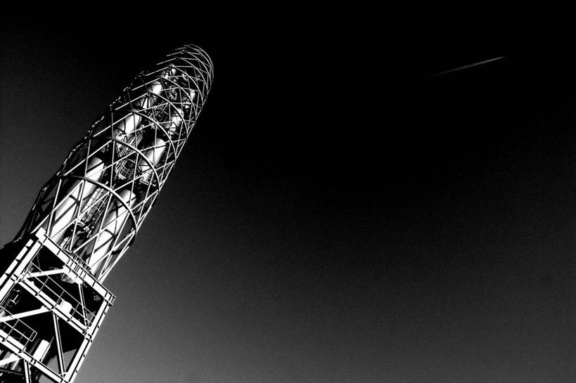 无人,横图,黑白,室外,留白,仰视,建筑业,建筑,意大利,金属,塔,天空,摄影,南欧,都灵省,低角度拍摄