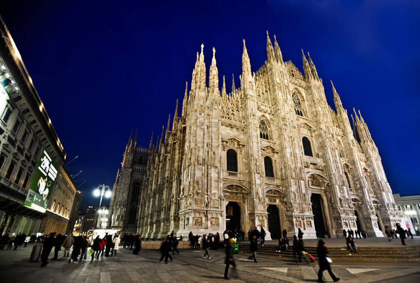 横图,室外,建筑,意大利,尖顶,宏伟,黄昏,地标建筑,摄影,宗教建筑,南欧,意大利文化,彩图,大教堂