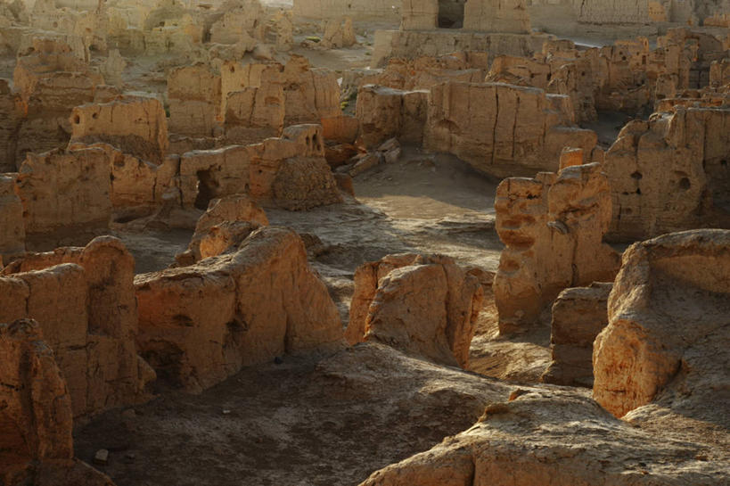 无人,横图,俯视,室外,白天,城市,墙,历史,废墟,摄影,吐鲁番,新疆维吾尔自治区,古代文明,彩图,高角度拍摄,旅行,过去