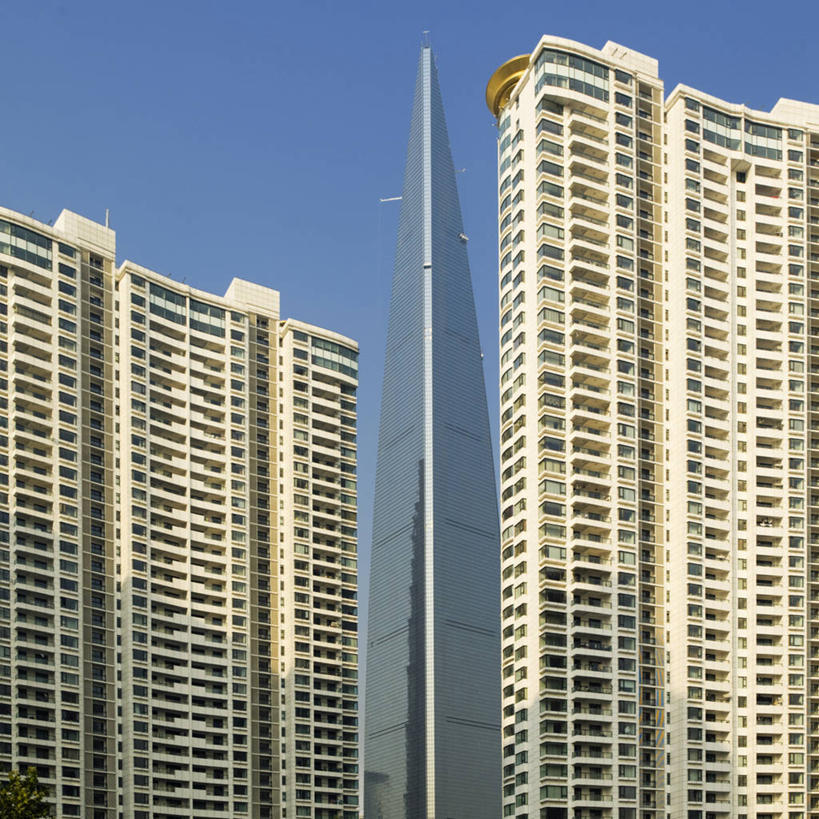 无人,方图,室外,白天,仰视,城市,建筑,摩天大楼,上海,公寓,现代,浦东,办公大楼,摄影,上海环球金融中心,三维图形,彩图,低角度拍摄