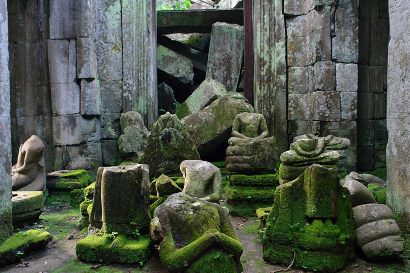 无人,横图,室外,白天,建筑,雕塑,柬埔寨,标志,雕像,符号,苔藓,标识,佛,废墟,地标建筑,摄影,佛教,毁灭,吴哥寺,塔普伦寺,性别符号,印度支那,彩图,旅行,男性符号,柬埔寨文化