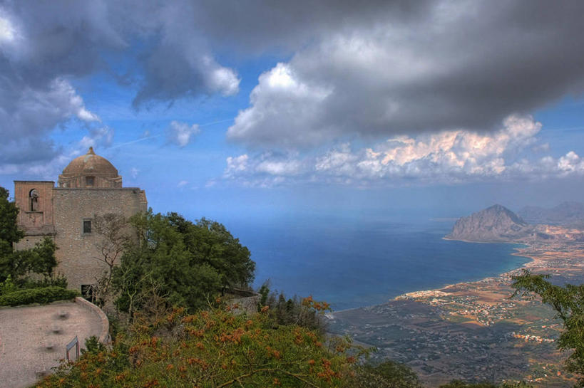 无人,横图,俯视,室外,白天,海洋,意大利,城堡,地形,海岸线,乡村,风景,摄影,西西里,南欧,意大利文化,伊奥利亚群岛,彩图,高角度拍摄