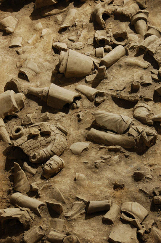 无人,竖图,室外,西安,泥土,历史,探索,摄影,部分,考古学,毁坏,手艺,彩图,过去