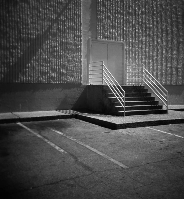 无人,停车场,竖图,黑白,室外,白天,楼梯,建筑,美国,摄影