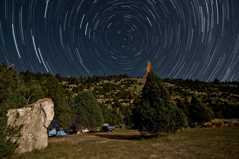 无人,横图,室外,夜晚,长时间曝光,美景,山,美国,圆形,地形,景观,旋转,树,风景,自然,景色,摄影,自然风光,犹他,彩图