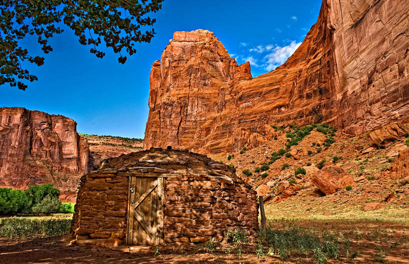 无人,横图,室外,白天,石头,峡谷,建筑,美国,风景,摄影,亚利桑那,岩层,岩石,彩图,小屋,纳瓦霍族