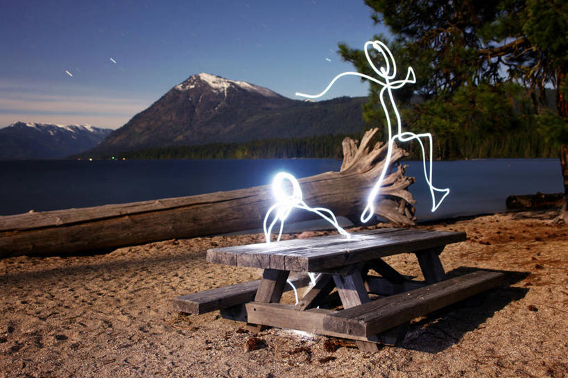 无人,跳,横图,室外,白天,湖,山,霓虹灯,美国,地形,半空,树干,摄影,照亮,创造力,计算机制图,华盛顿州,海滩,彩图,拟人