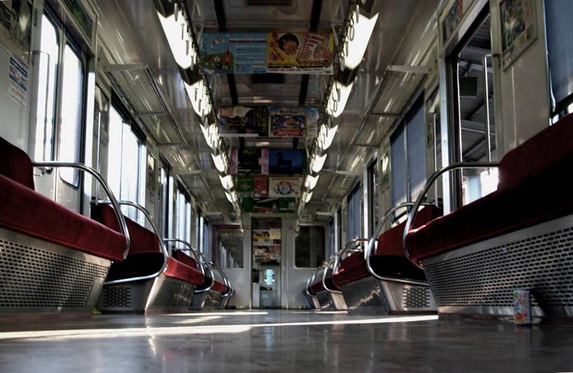 无人,横图,室内,白天,火车,日本,长椅,公共交通,摄影,透视图,三重县,彩图