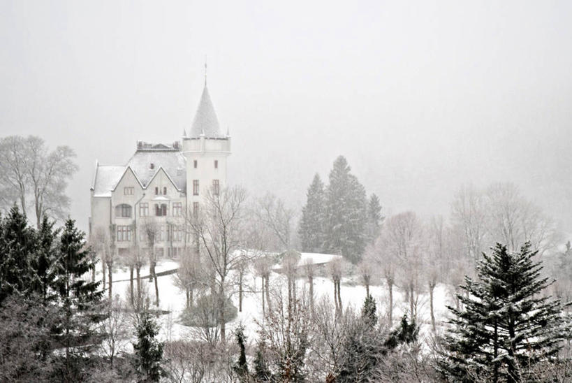 无人,横图,俯视,室外,白天,雪,建筑,挪威,欧洲,冬天,地标建筑,寒冷,摄影,斯堪的纳维亚,北欧,斯堪的那维亚,斯堪的那维亚半岛,斯堪的纳维亚半岛,豪宅,卑尔根,常绿树,挪威王国,霍达兰郡,霍达兰,彩图,高角度拍摄