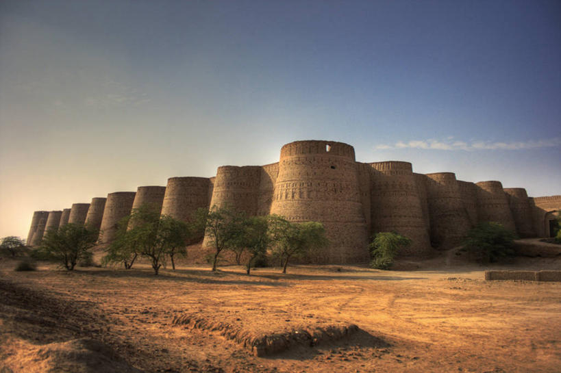 无人,横图,室外,白天,建筑,巴基斯坦,宏伟,城墙,地标建筑,摄影,保护,宁静,要塞,旁遮普,彩图