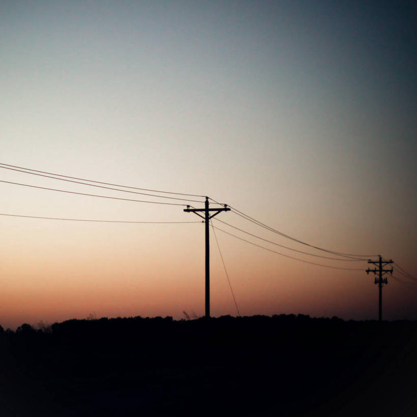 无人,方图,室外,留白,日落,美国,地形,摄影,电,宁静,剪影,万里无云,彩图,输电塔,电力线