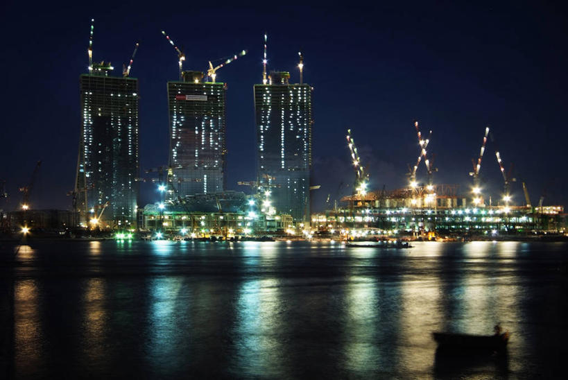 无人,横图,室外,夜晚,天际线,城市,建筑,新加坡,海湾,工业,摄影,宁静,照亮,货运,彩图,海港,滨海湾金沙酒店