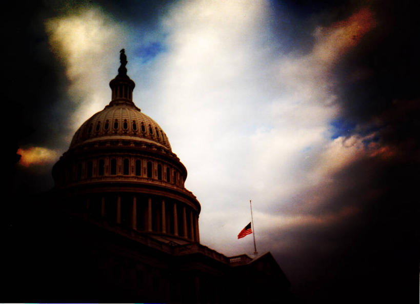 无人,横图,室外,白天,仰视,城市,建筑,美国,首都,美国国旗,摄影,圆顶建筑,政府,美国文化,华盛顿特区,国会大楼,彩图,低角度拍摄,旅行,晕影