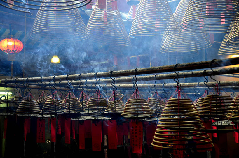 无人,横图,室内,白天,重复,香港,许多,吊挂,悬挂,装饰,很多,燃烧,挂,佛香,地标建筑,烟,摄影,佛教,中国文化,文武二帝庙,19世纪,螺线,彩图