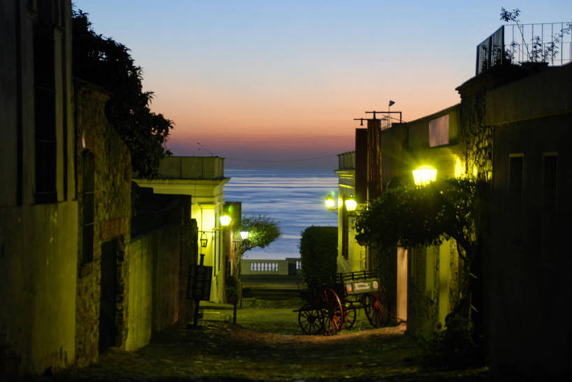 无人,横图,室外,河流,建筑,乌拉圭,黎明,绿色,摄影,照亮,彩图,半岛