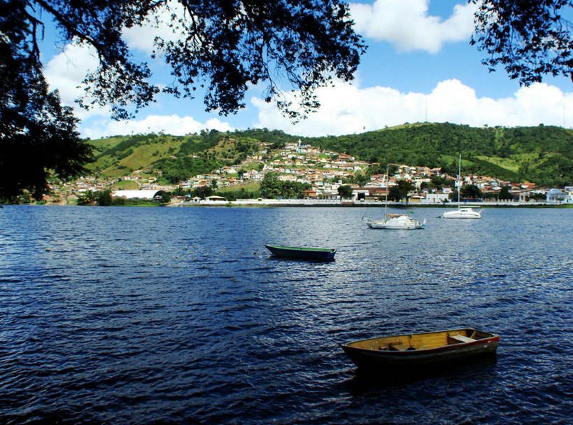 划艇,无人,横图,室外,白天,海洋,山,巴西,漂浮,海岸线,风景,摄影,宁静,巴伊亚州,彩图