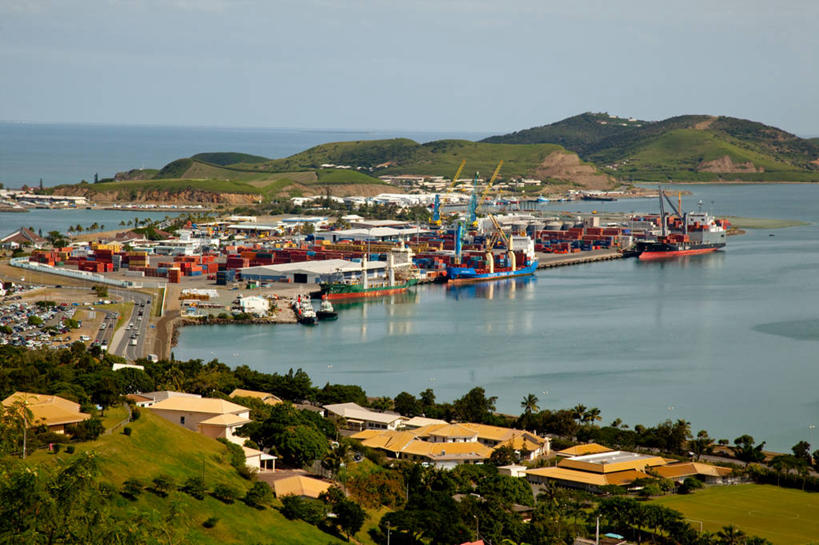 无人,横图,室外,白天,海洋,山,岛,地平线,首都,天空,摄影,新喀里多尼亚,努美阿,彩图,法国海外领土