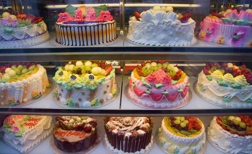 无人,横图,俯视,室内,白天,窗户,落地窗,橱窗,英国,丰富,庆祝,玻璃窗,零售,摄影,多样,糖衣,玻璃橱窗,彩图,高角度拍摄,蛋糕