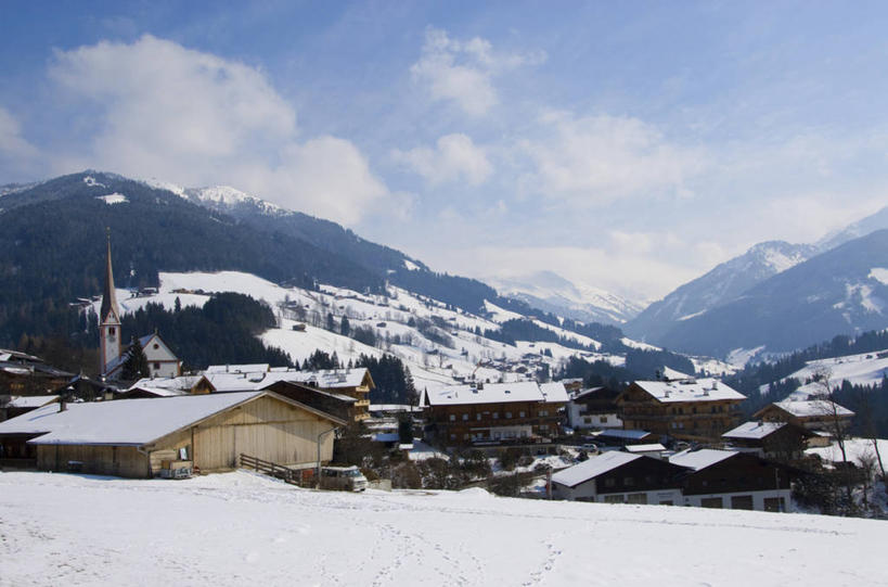 无人,横图,室外,白天,山脉,雪,建筑,奥地利,乡村,冬天,天空,滑雪场,寒冷,摄影,宁静,彩图