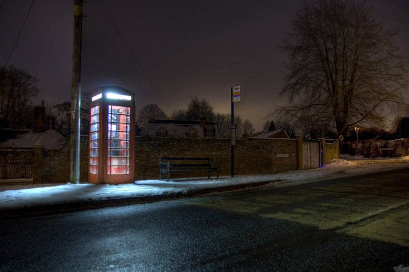无人,横图,室外,夜晚,街道,英国,联系,电话亭,摄影,照亮,肯特,彩图
