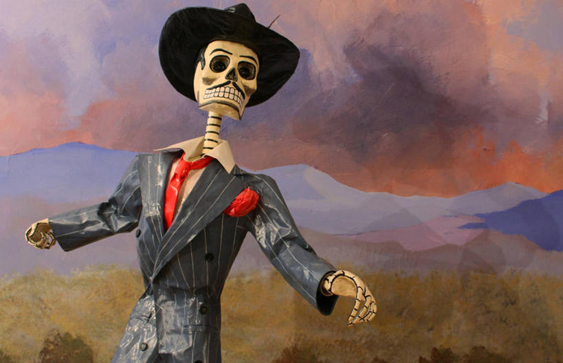 骨骼,无人,笑,微笑,露齿笑,横图,正面,帽子,墨西哥,套装,庆祝,标志,符号,人头骨,骨头,首都,标识,摄影,幽默,怪异,死亡,骨架,北美,北美洲,拉丁美洲,美洲,墨西哥城,霍奇米尔科,结束,北亚美利加洲,亚美利加洲,墨西哥合众国,仙人掌王国,性别符号,墨西哥文化,美术工艺,小胡子,彩图,传统服装,死亡节,男性符号,传统文化,法定假日