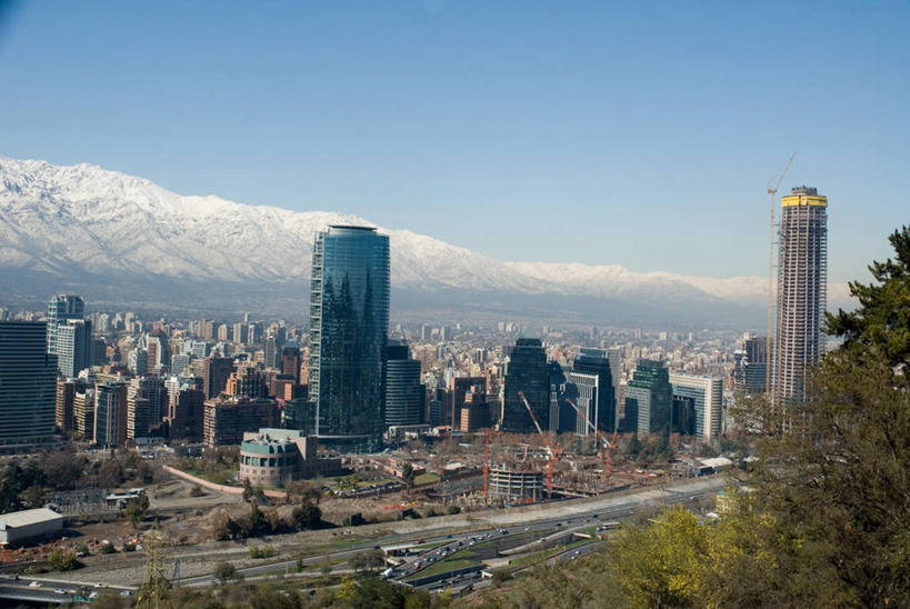 无人,横图,全景,室外,白天,山,山脉,城市,智利,首都,摄影,安地斯山脉,彩图