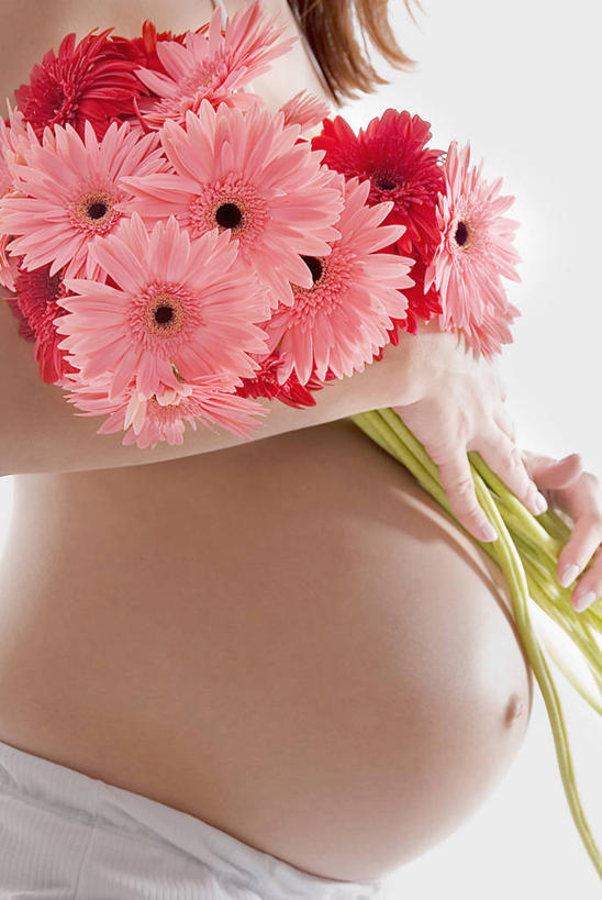 成年人,一个人,父母,母亲,站,竖图,室内,特写,白色背景,纯洁,仅一个女性,透明,茎,拿着,花,衣服,白色,怀孕,童年,摄影,脆弱,关爱,清新,开端,彩图,影棚拍摄,爱