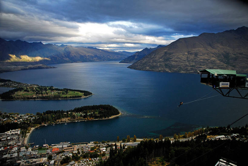 无人,横图,俯视,室外,白天,度假,美景,山,山脉,城市风光,城市,新西兰,景观,云,娱乐,极限运动,风景,天空,自然,享受,休闲,景色,放松,摄影,宁静,环境,自然风光,蹦极,澳大拉西亚,冒险,危险,彩图,高角度拍摄