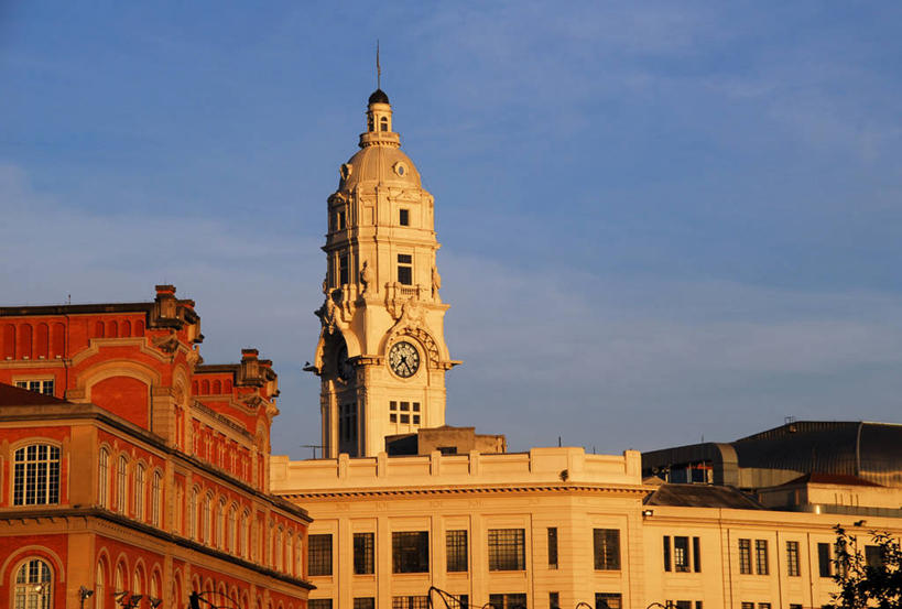 无人,横图,室外,日落,城市,建筑,车站,站台,钟塔,月台,摄影,彩图