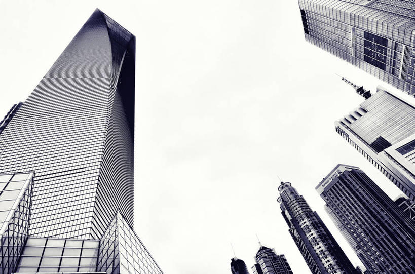 无人,横图,室外,白天,仰视,商务,城市,建筑,摩天大楼,上海,浦东,天空,办公大楼,摄影,企业,公司,上海环球金融中心,金融区,彩图,低角度拍摄