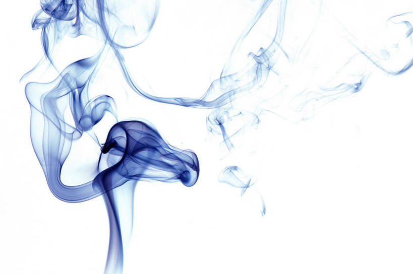 无人,横图,特写,白色背景,加拿大,环绕,缠绕,蓝色,烟,摄影,纠缠,想法,彩图,影棚拍摄,卷须