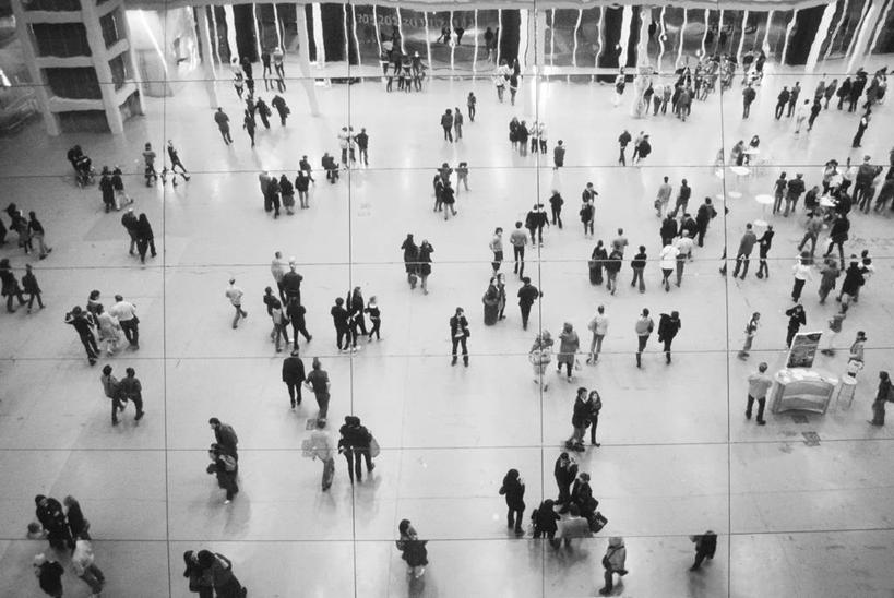 站,横图,俯视,黑白,室内,意大利,许多人,一群人,摄影,群众,意大利文化,都灵省,高角度拍摄