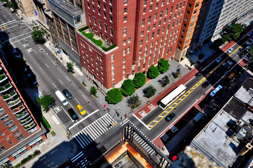 无人,横图,俯视,航拍,室外,白天,城市,摩天大楼,纽约,美国,路口,交通,运输,摄影,鸟瞰,彩图,高角度拍摄