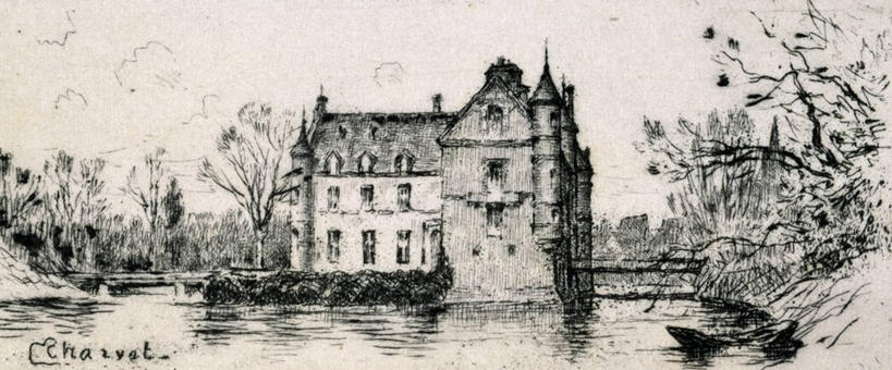 无人,横图,全景,黑白,插画,室外,白天,数码,科技,建筑,船,阴影,网络,城堡,桥,高光,几何,计算机图形,合成,图画,历史,画,吊桥,人行桥,悬索桥,运河,电脑合成图,数码合成图,合成图,吊杆,漫画,护城河,写实,具体,具象,锚锭,悬索